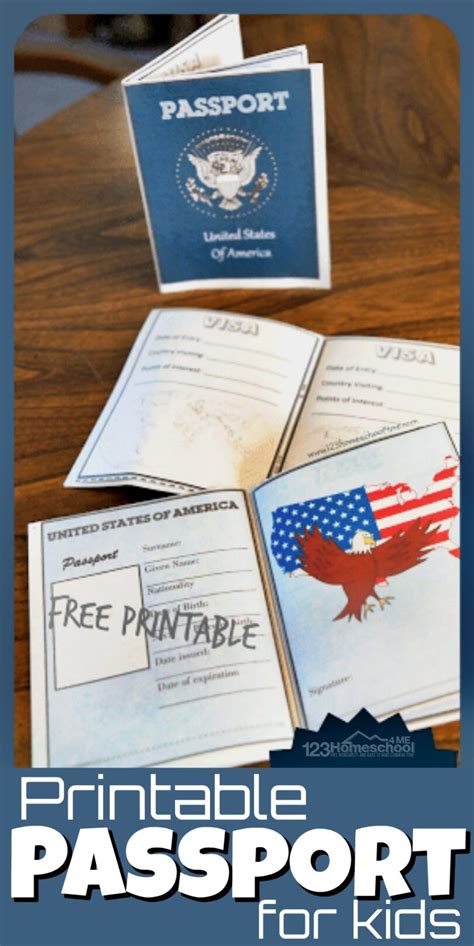 printable passport template  kids
