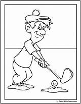 Golf Coloring Pages Pdf Print Color Drawing Customize Getdrawings Player sketch template