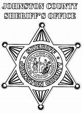 Sheriff Badge Coloring County Johnston Police sketch template