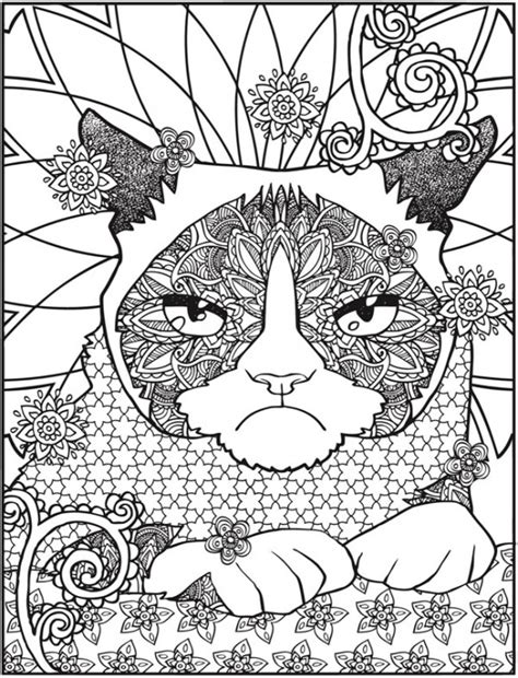 freebie grumpy cat coloring page stamping