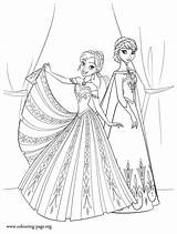 Coloring Elsa Anna Sisters Frozen sketch template