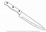 Knife Draw Kitchen Drawing Step Objects Everyday Tutorials Drawingtutorials101 Tutorial sketch template