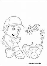 Manny Coloring Handy Pages Kids Printable Print Coloriage Cartoon Books sketch template