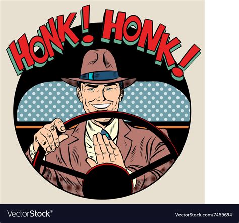 honk vehicle horn driver man royalty  vector image