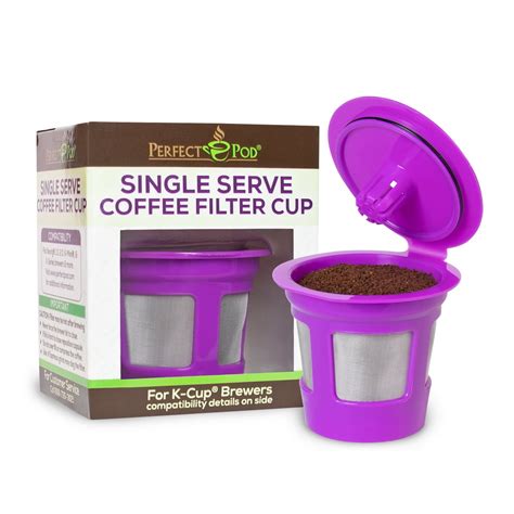 perfect pod single serve coffee filter cup reusable coffee pod compatible  keurig  cup