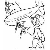 Pilot Coloring Airplane Pages Cartoon sketch template