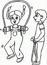 Coloring Pages Jump Rope Jumping Kids Super Node Popular Coloringhome sketch template
