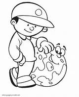 Earth Coloring Pages Kid Boy Holidays Printable Sheets Print sketch template