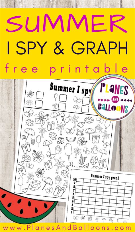 summer  spy  printable coloring page  graphing activity