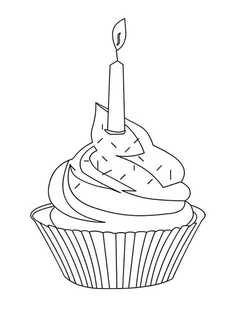 happy birthday cupcake coloring pages coloringmecom