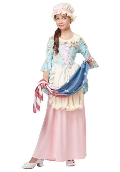 colonial lady girls costume betsy ross costume girl colonial dress
