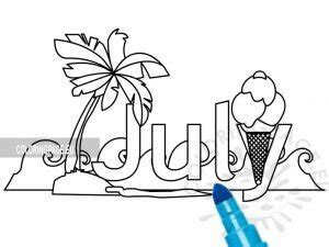 month july coloring page coloring page