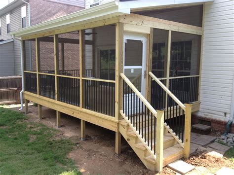 screen porch square rails mobile home porch porch design porch  double wide