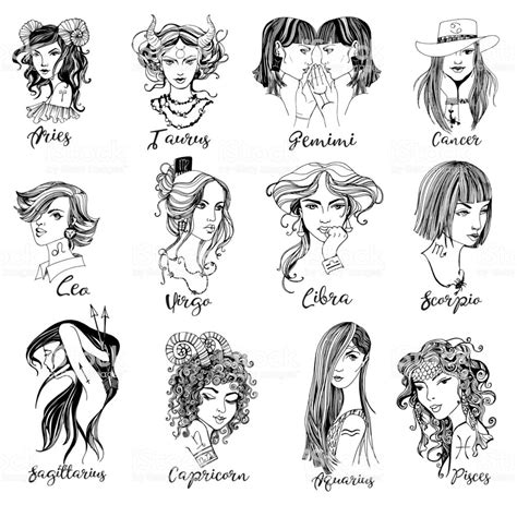 Taurus Zodiac Signs Girl Stock Illustration Download