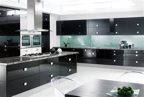 black  gray high gloss kitchen designs home design lover
