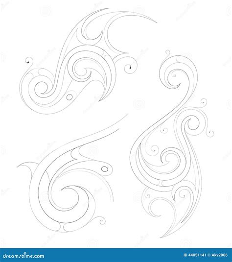 outline tattoo design stock vector image