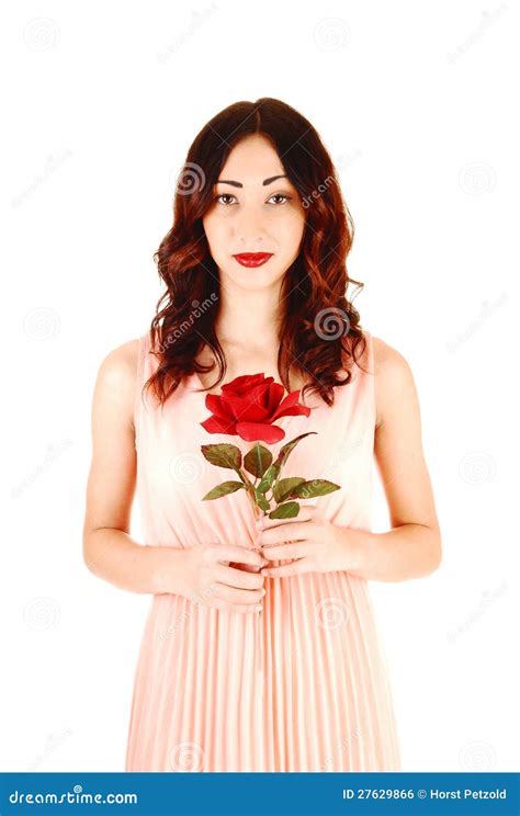 girl  rose stock photo image  isolated fashion