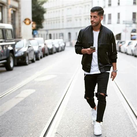 black  white outfit  men fashions nowadays mens street style mens outfits mens