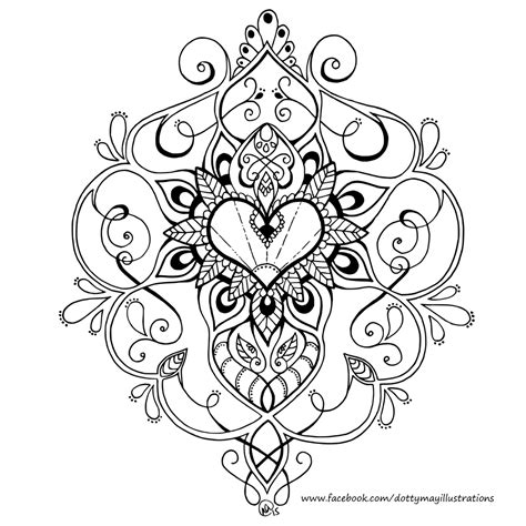 heart  colouring page  dottymay  deviantart