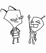 Invader Zim Colouring sketch template