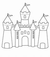 Castle Draw Medieval Coloring Kids sketch template