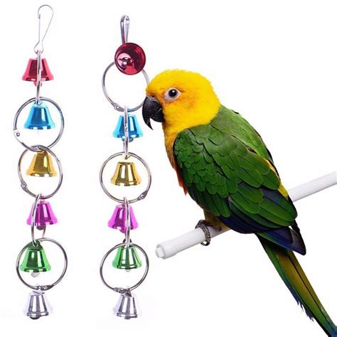 bells birds toys parrots budgie accessories supplies hanging  parakeet conure toy cage