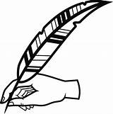 Quill Pen Clipart Hand Vector Clip Writing Drawing Feather Transparent Paper Handwriting Cliparts Fancy Pens Background Pencil Lesson Portrait Graphics sketch template