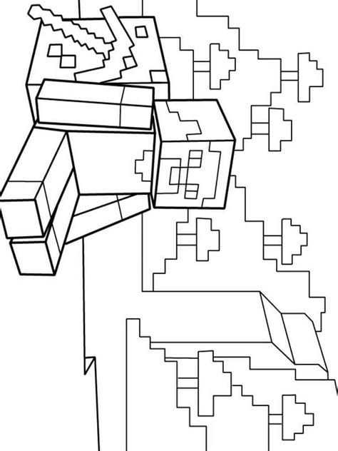 minecraft steve coloring coloring pages