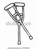 Crutches Sketch Cartoon Vector Coloring Template sketch template