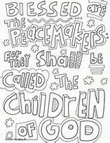 Beatitudes Peacemakers Shall sketch template