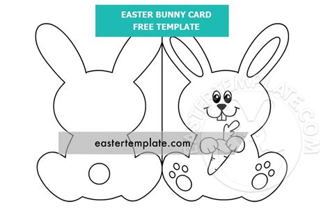 printable easter bunny card easter template