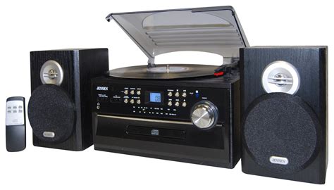 jensen  cd stereo system  cassette turntable  amfm radio black jta   buy