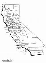 California Map Coloring Counties Color Print Fun Popular sketch template