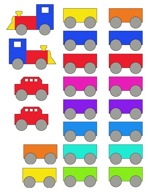 train template printable  engine  cars   caboose