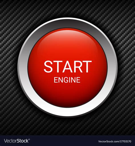 start engine button  carbon background vector image