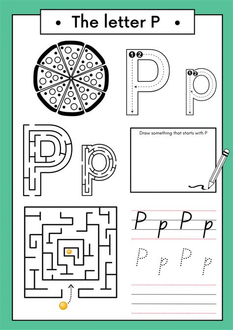letter p coloring pages printable