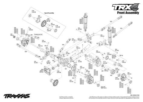 trx  equipped  traxx   front assembly exploded view traxxas