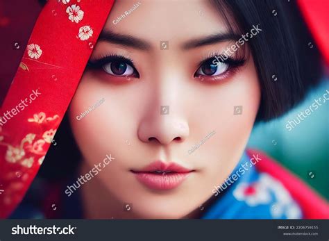 3d digital rendering beautiful japanese woman stock illustration