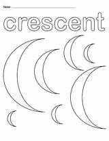 Crescent Coloring Shapes Pages Shape Hexagon Basic Preschoolers Worksheets Printable Kids Crescents Preschool Worksheet Octagon Color Print Getcolorings Getdrawings Cloud sketch template