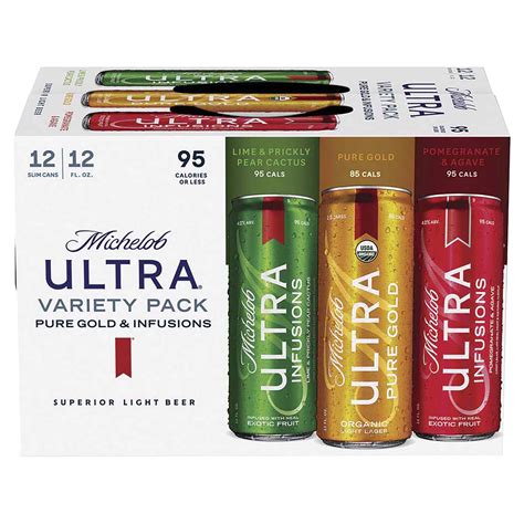 michelob ultra organic pure gold infusions variety pack  pack oz cans beveragesu
