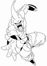 Dragon Majin Coloring Ball Pages Buu Boo Vegeta Lineart Sketch Popular Vector Silhouette Dragons sketch template