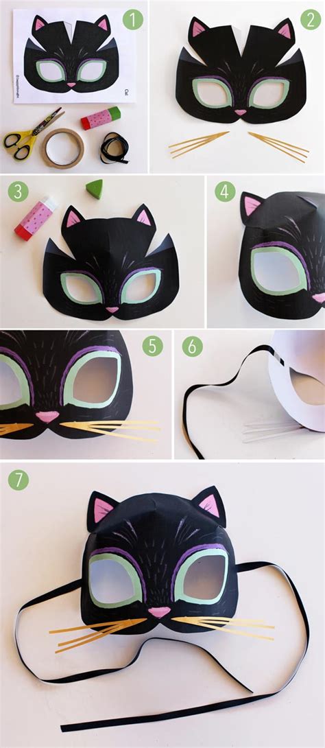 animal mask templates  print  play meow cat template diy tutorial