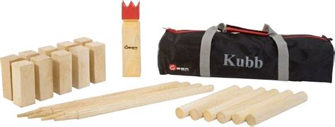 Wooden Kubb Set A Traditional Swedish Throwing Game Played By