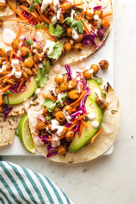 Crispy Chickpea Tacos With Sunset Slaw Nourish And Fete