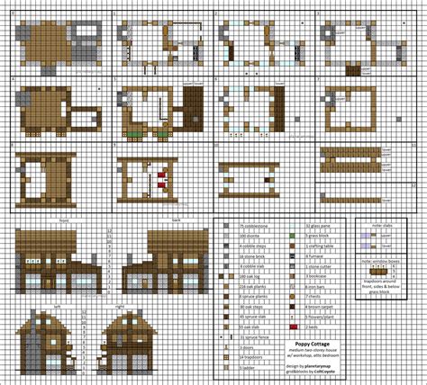 poppy cottage medium minecraft house blueprints  planetarymap  deviantart