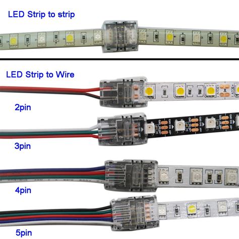 pcslot pin pin pin pin led strip connector    led strip  wire  strip