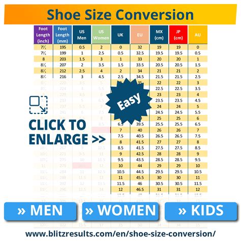 easy shoe size conversion charts  uk
