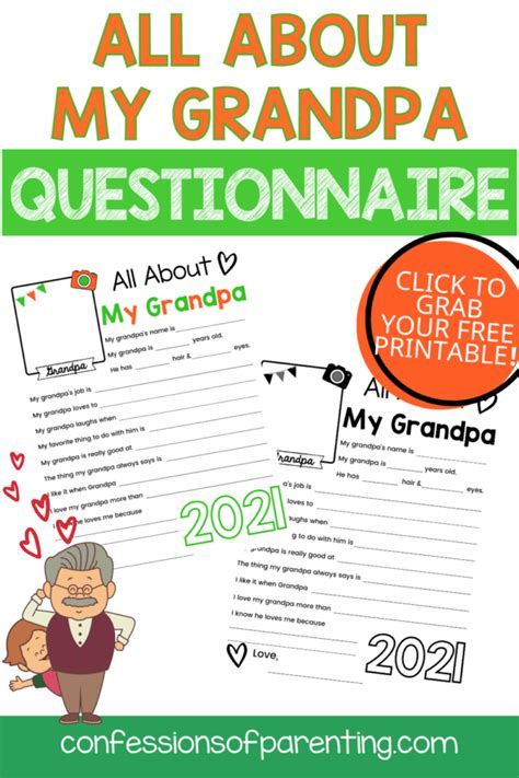 grandpa questionnaire printable