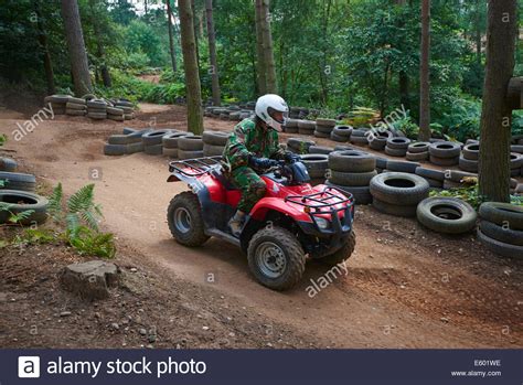 quad bike safari center parcs sherwood forest nottinghamshire uk stock photo alamy