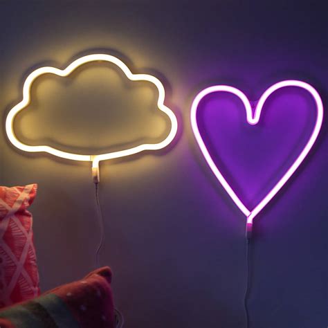 neon style led wall light  berylune notonthehighstreetcom